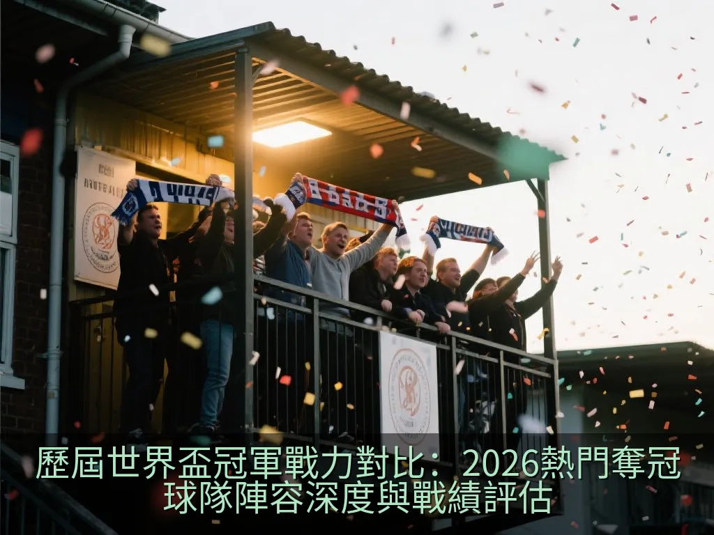 現代化足球場夜間全景，燈光璀璨，象徵世界級賽事殿堂